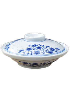 青花华轩陶瓷盘子菜盘圆形带盖