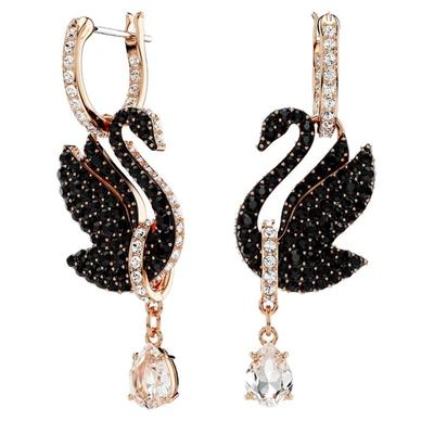 施华洛世奇水滴形天鹅耳环