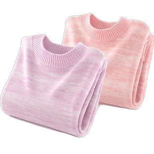 女童毛衣儿童秋冬新款纯棉针织打底衫大童加绒加厚上衣保暖厚线衣