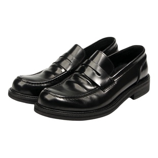 2025新款高端意大利马臀皮休闲乐福皮鞋英伦风男士圆头软底一脚蹬