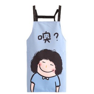 帆布围裙家用厨房男士无袖情侣2026网红新款工作服女做饭卡通围腰