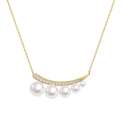 LynnHaven麟玟新月18K金珍珠项链
