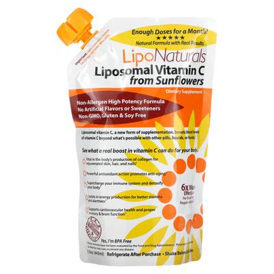 Lipo Naturals葵花脂质体维生素C高含量浓缩机体抵御肌肤帮助