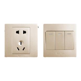 公牛开关插座面板官方旗舰店正品家用五孔墙壁墙上暗装g07香槟金