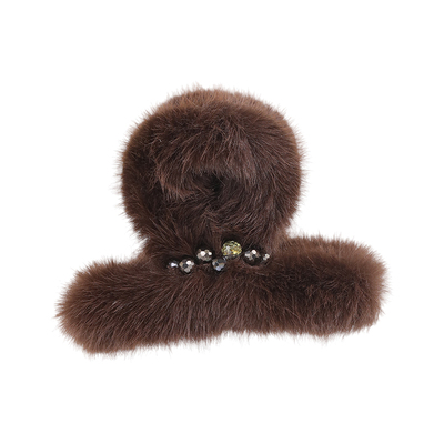 秋冬毛绒发夹韩系毛毛抓夹