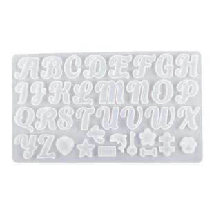 ab滴胶手写体英文字母硅胶模具uv胶树脂挂件吊坠饰品手工diy制作