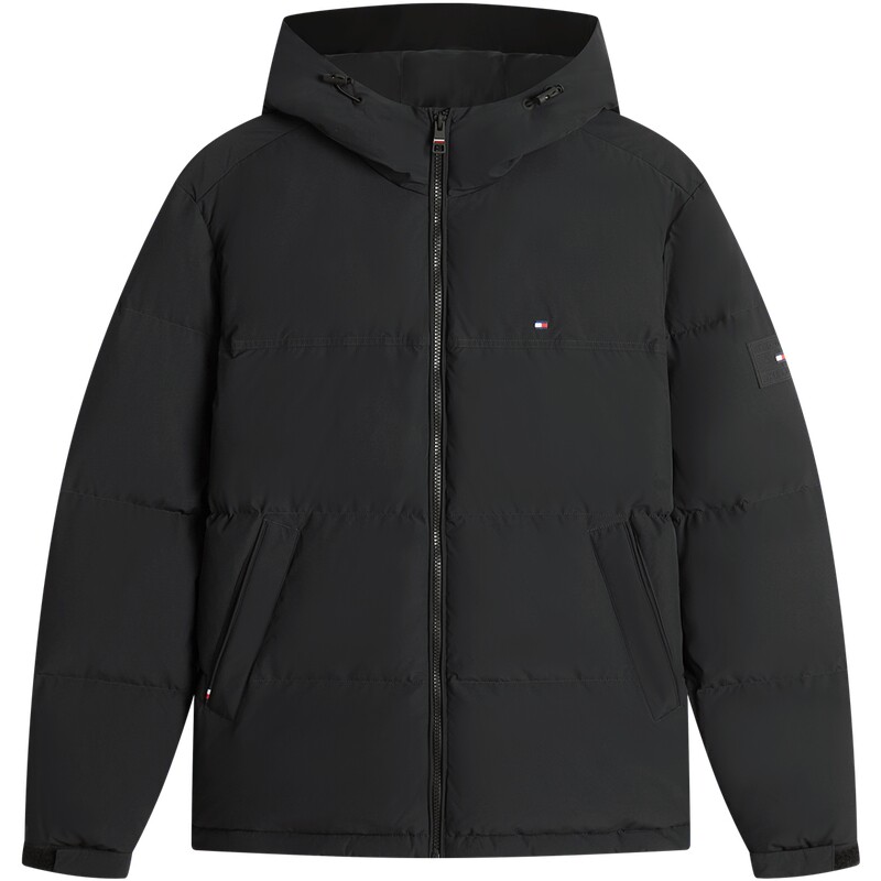 【厚款连帽】Tommy26秋冬新款男装休闲保暖字母织带羽绒服外套