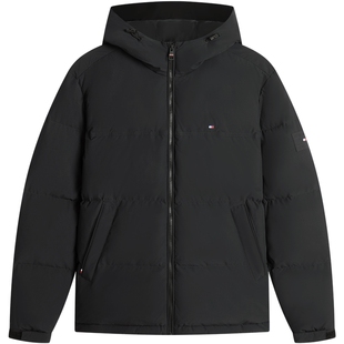 【预售】Tommy26秋冬新款男休闲字母织带保暖厚款连帽羽绒服外套