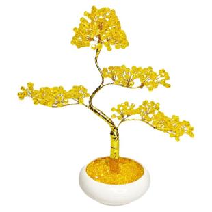 装饰发财树手工花束diy材料包招财树摇钱树菱形珠自己制作仿真花