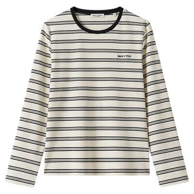 MOP时髦撞色条纹长袖T恤女上衣