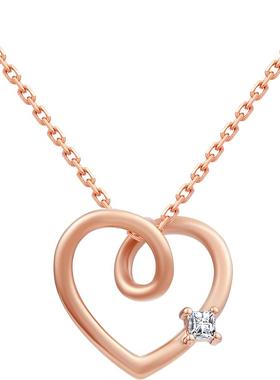 simplejoys环环18k金镶方钻项链