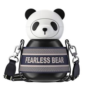 不畏熊316保温杯卡通老虎兔子熊猫儿童大肚杯高颜值学生吸管水杯