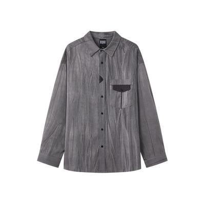 USHI悠时 微阔版型多场景通勤穿着垂坠挺括抗皱免烫长袖衬衫男