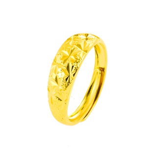 结婚戒指2025新款爆款沙金戒指女款指环光面镀黄金色久不掉色仿真