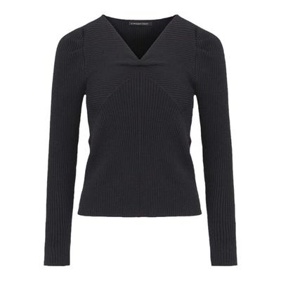 sdeerV领交叉拼接修身针织衫