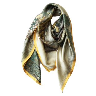 【清明上河图】典雅中国风桑蚕丝大方巾高档送礼真丝丝巾围巾披肩