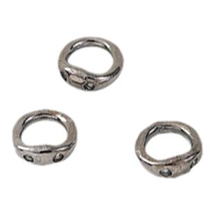 18K包金闭口连接环手工diy珍珠项链手链收尾双孔白金色枪黑连接圈