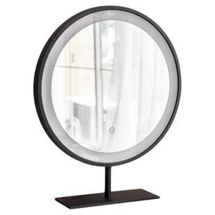 梳妆台镜子轻奢化妆镜台式桌面卧室家用梳妆镜圆形美妆镜LED带灯