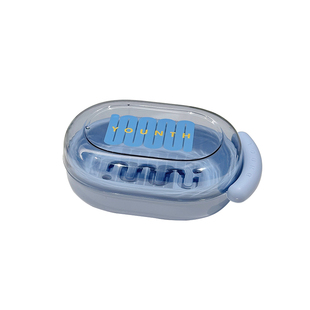 多巴胺高颜值肥皂盒双层沥水家用宿舍卫生间透明带盖香皂盒置物架