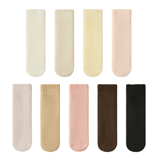 儿童羊绒袜子女童秋冬加绒加厚保暖厚袜子男童冬季中长筒宝宝长袜