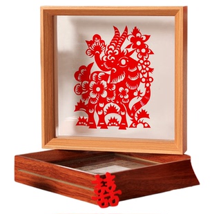 双面透明剪纸相框摆台4k手工刻纸新年窗花装裱画框空框A3a4展示框