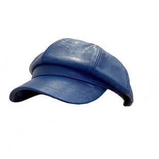 姚叔叔/升级版好皮料！纯色简约好版型皮质八角帽子报童帽女秋冬