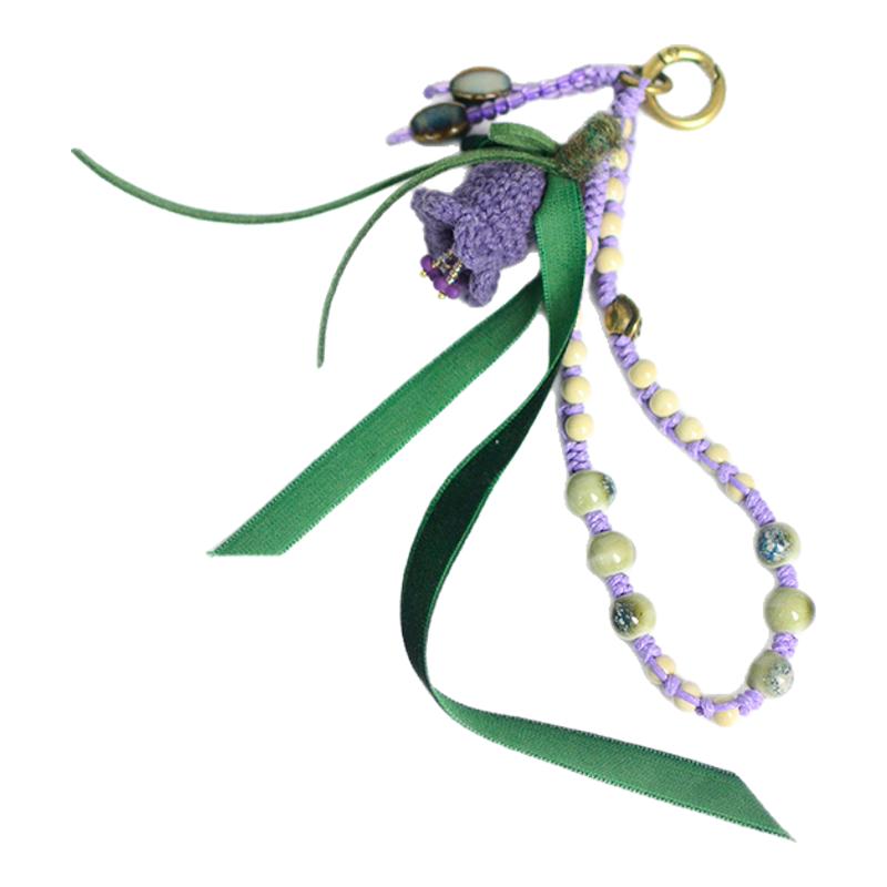铃兰花朵编织手机腕链森系中古风