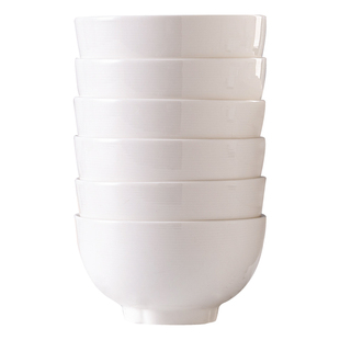 碗家用套装纯白釉下彩米饭碗面碗粥碗加厚防烫餐具陶瓷饭碗碟套装