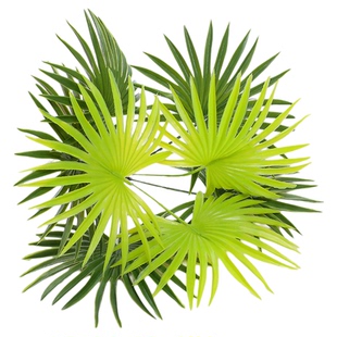 仿真植物绿植盆栽装饰叶子植物墙配材小树塑料花扇尾葵叶棕榈叶