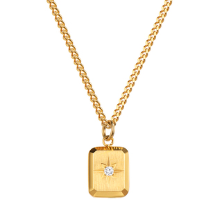 极简方糖小金砖金色方块项链女生毛衣链2026年新款潮设计感小众女