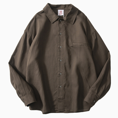 通勤简约天丝亚麻透气长袖衬衫