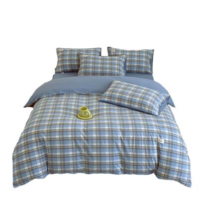 纯棉被套单件水洗棉100全棉被罩宿舍单人150x200x220床单四件套三