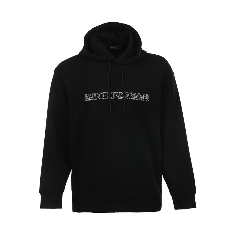 【自营】EMPORIO ARMANI/阿玛尼男士LOGO印花休闲套头连帽卫衣