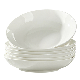 盘子家用菜盘碗家用健康白瓷陶瓷炒菜盘饭盘圆盘碗盘碟套装家用