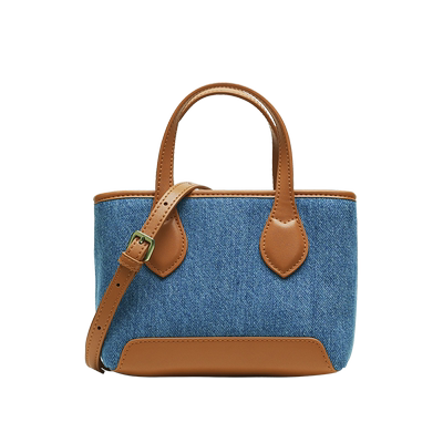 帆自然托特撞色迷你简约牛仔包