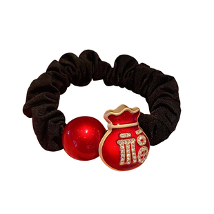 新年红色头绳2026新款高端扎头发圈女成人高弹力发绳耐用皮筋发饰