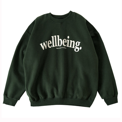 加绒宽松美式复古字母卫衣