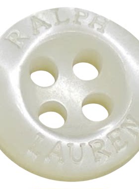 米色拉夫仿贝珠光棉麻衬衫扣