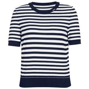 【精简通勤】NAERSI娜尔思气质航海系穿搭女夏装通勤简约短袖上衣