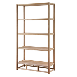 新中式白蜡木博古架实木禅意茶叶架展示柜置物架客厅落地简约书架