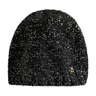 赵露思同款jennie亮片弹力冷帽女高品质包头帽辣妹风手工针织帽子