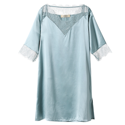 美标女士真丝凉感短袖睡裙