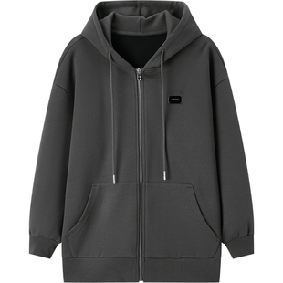 爱居兔连帽开衫卫衣女春秋新款宽松廓形时尚烫钻外套上衣