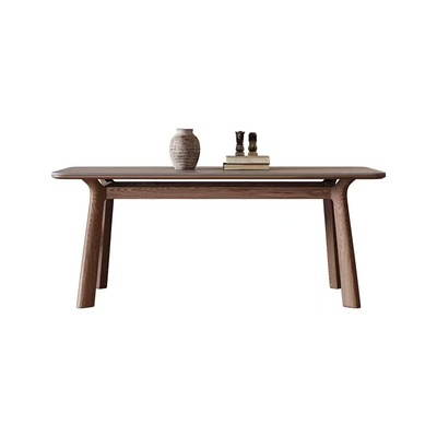 极简实木岩板餐桌2025新款长方形