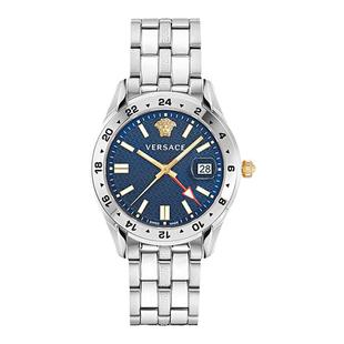 新年礼物 范思哲VERSACE手表男时尚石英表GMT异地时大表盘男表