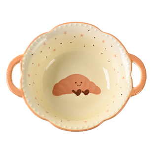 可爱双耳面碗个人专用泡面碗2026新款女生高颜值釉下彩陶瓷嗦粉碗