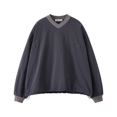 立体刺绣V领防泼水复古卫衣