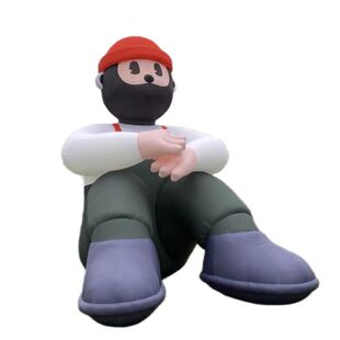 充气大型热气球底座毛绒闭气透明发光蛋糕卡通爱心花气模定制