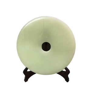 天然阿富汗玉石平安扣摆件玉扣怀古玉器玉璧家居玄关装饰摆件礼品