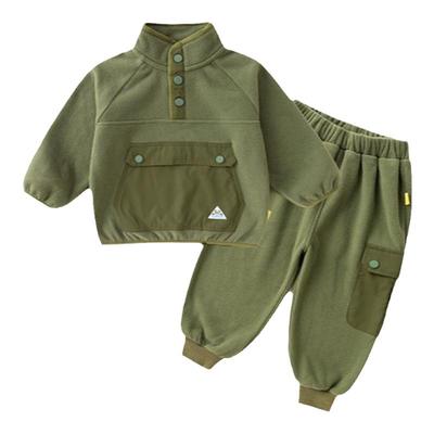 嘟嘟家秋冬宝宝加绒厚款卫衣套装